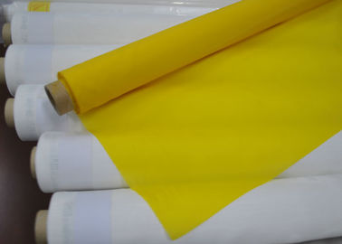 Pano de parafusamento de seda do baixo poliéster do alongamento para a impressão da tela, cor branca/amarelo