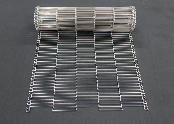 1 mm Food Chocolate Enrober Wire Mesh Conveyor Belt Aço inoxidável Flat Flex