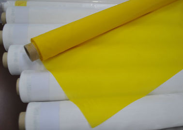 Bom preço. Pano de parafusamento de seda do baixo poliéster do alongamento para a impressão da tela, cor branca/amarelo on-line