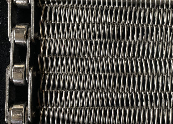 Bom preço. Cinturão transportador Gratex de malha de aço inoxidável de alta temperatura para a indústria alimentar on-line