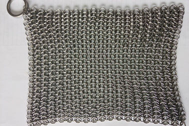 Bom preço. Purificador de aço inoxidável de Chainmail do líquido de limpeza do frigideira do ferro fundido da polegada 6*8 para a bandeja do ferro fundido on-line