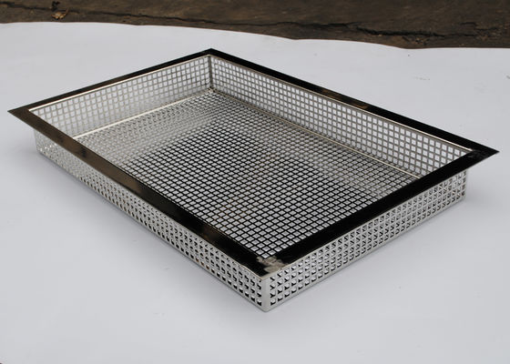 Fio de aço inoxidável de cozimento perfurado Mesh Trays da espessura de 0.8mm