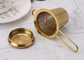 O ouro 304 de aço inoxidável Mesh Tea Infuser With Long fino extra segura