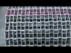 Aço inoxidável 304 Correa transportadora de honeycomb Grande parede de honeycomb Flat Strip Wire Mesh Belt