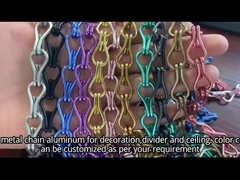 Cortina de porta de malha de arame farpado decorativa de alumínio com duplo gancho