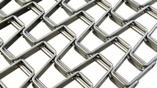 Correia transportadora de favo de mel de fio plano de malha de ferradura de aço inoxidável ss304 de alimentos 316