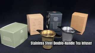 Filtro de folha de filtro de infusor de chá de alça dupla de aço inoxidável