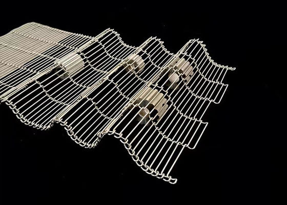 fio Mesh Conveyor Belt Stainless Steel Flex For Chocolate liso de 3mm