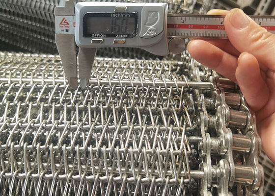 304 indústrias de cozimento resistentes ao calor espirais de Mesh Conveyor Belt For Oven do fio