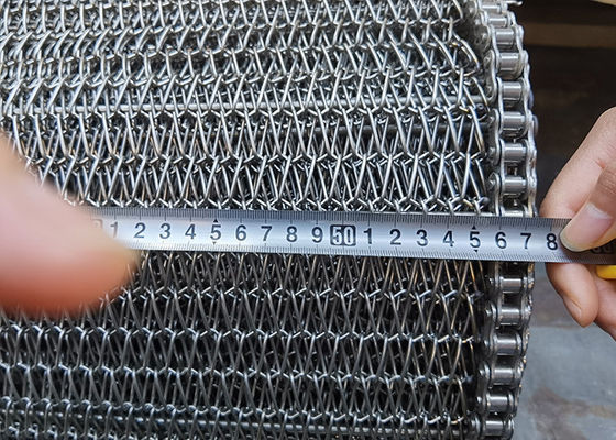 O elo de corrente comercial 1.5mm Ss prende Mesh Conveyor Belt For Corn Chips Biscuits