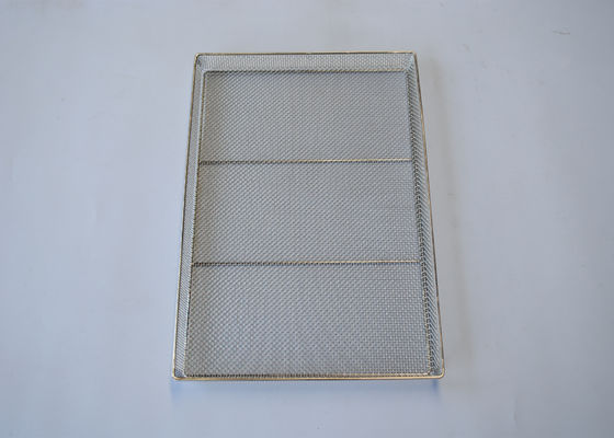 Fda de aço inoxidável de Mesh Tray Food Grade Custom Size do fio 304 316 aprovado