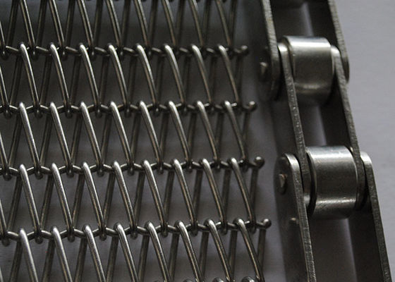 Correia de malha de arame de corrente transportadora de aço inoxidável 304, resistente a altas temperaturas