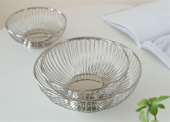 Bom preço. Modernos 20cm de aço inoxidável Cesto de arame de estilo decorativo Pão Metal Frutas Vegetais Bowl on-line