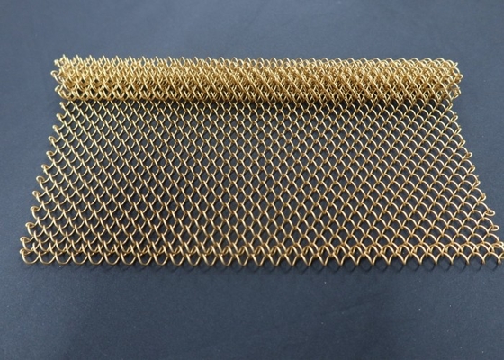 Bom preço. Cor de ouro bronze Decorativo de malha de metal Cortina de bobina de cortina Painel de parede on-line