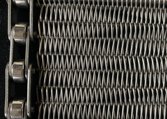 Bom preço. Cinturão transportador Gratex de malha de aço inoxidável de alta temperatura para a indústria alimentar on-line