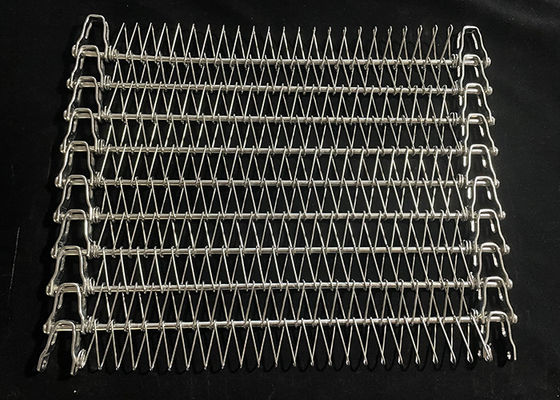 Cinturão transportador de aço inoxidável de barras flexíveis de malha de arame espiral para congelador para transportador espiral de vários níveis na indústria alimentar