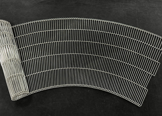 Bom preço. 304 316L Cinturão de malha curva de aço inoxidável on-line