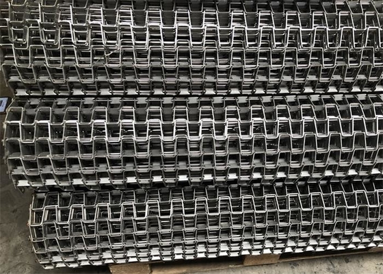 Aço inoxidável 304 Correa transportadora de honeycomb Grande parede de honeycomb Flat Strip Wire Mesh Belt