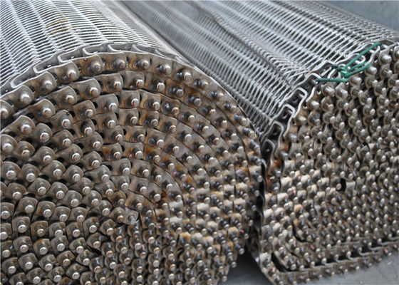 SS304 316 316L espiralam resistência da alta temperatura da correia da malha do metal do fio