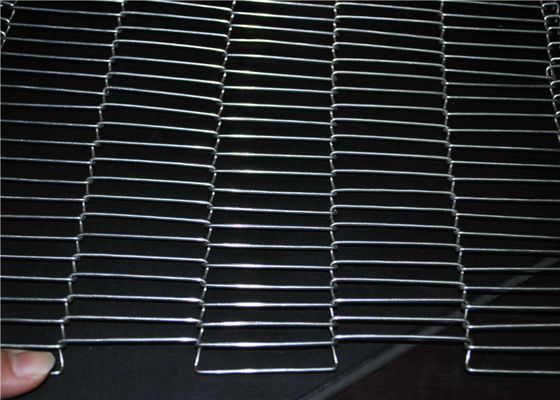 Do elo de corrente de aço inoxidável da rede de arame do metal da superfície plana correia transportadora com equilibrado