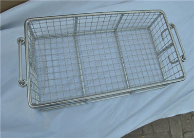 Bom preço. Cesta de fio de aço inoxidável do metal com o punho para o armazenamento posto on-line