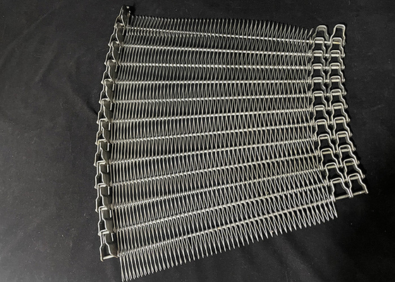 Correia transportadora de malha de arame espiral com haste flexível de aço inoxidável