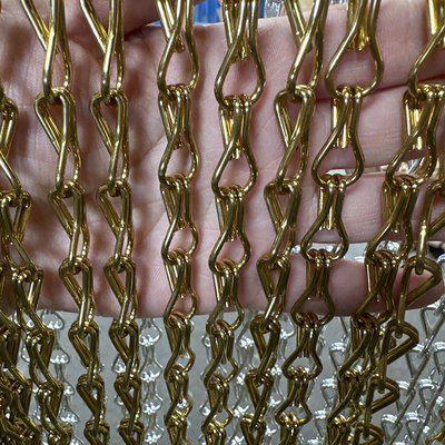 Bom preço. Tamanho personalizado Decorativo de alumínio dourado de malha metálica chuveiro teto de parede cortina de quarto on-line