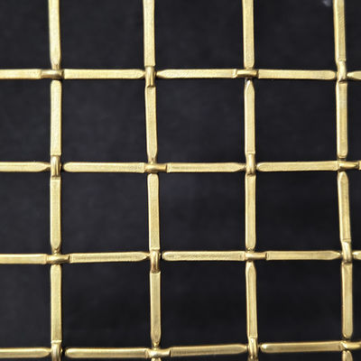 Decoração de latão antigo, malha tecida brilhante, grade de malha de arame de latão decorativa arquitetônica para tela de revestimento de parede