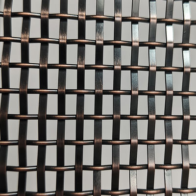 Decorativo de latão antigo cobre revestido de aço inoxidável grelhas internas de malha de arame lavrado para edifícios fachada divisória divisória parede cortina
