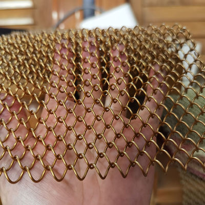 Malha de fio de metal de corrente de alumínio leve para divisória de ambiente, divisor de espaço, teto, cortina decorativa de metal