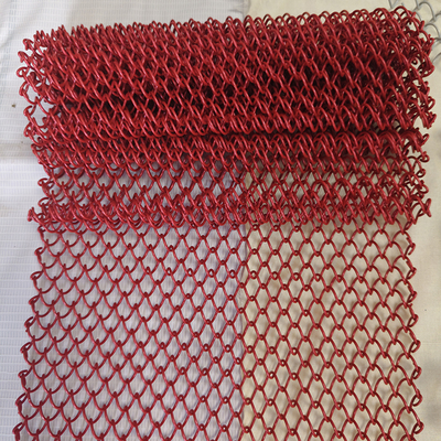Bom preço. Red Decorative Aluminium Metal Mesh Chain Link coil Curtain Drapery Fabric exterior decorative screen for rood divider on-line