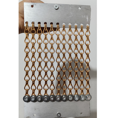 qualidade Gold  Anodized Chain Mail Decorative Metal Link Mesh Curtain Aluminium Alloy Coil Drapery Fábrica
