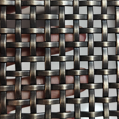 Bronze rígido fachada arquitetônica aço inoxidável latão antigo tecido de arame Grill painel divisórias inserções tecido casa rede metálica decorativa para portas de armário