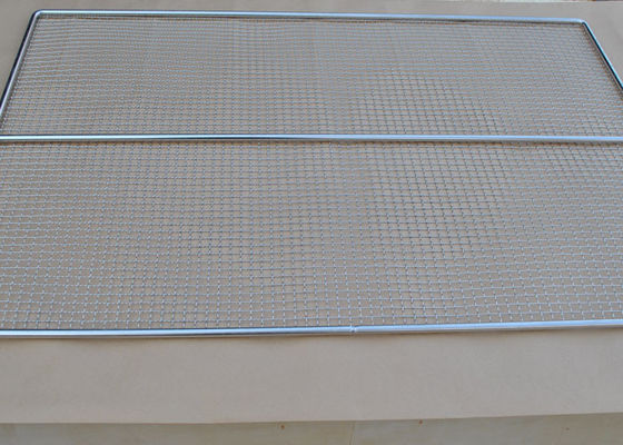 placa de aço inoxidável do cozimento da rede de arame do assado do estilo do Weave de 40*30cm para o BBQ