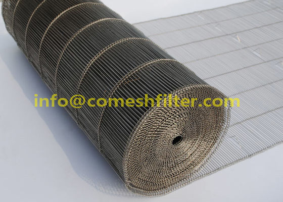 Pão que coze 0.9MM Flex Wire Mesh Conveyor Belt liso