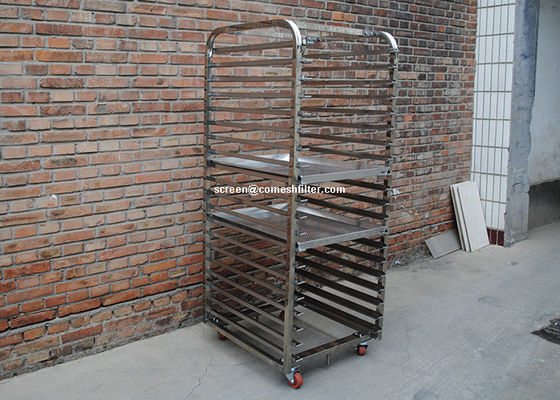 20 séries Ss304 de alumínio perfuraram Tray Rack Trolley