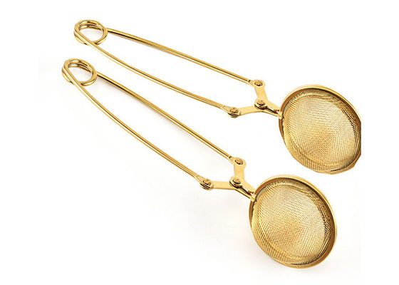 Bom preço. filtro de aço inoxidável da bola de chá do ouro de prata de 150x50mm com punho longo on-line