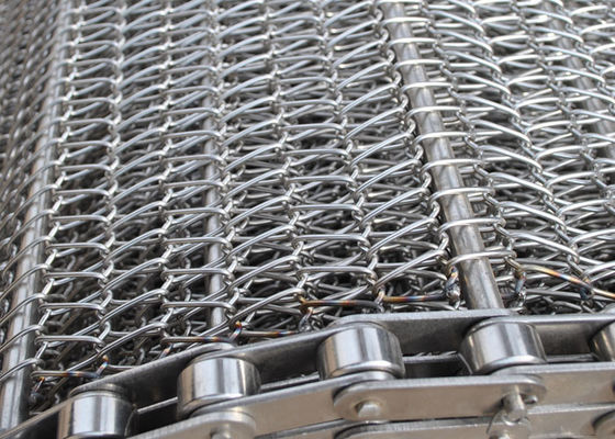 Herb Dryer Fda Ss Wire conduzido corrente Mesh Conveyor Belt W0.8m