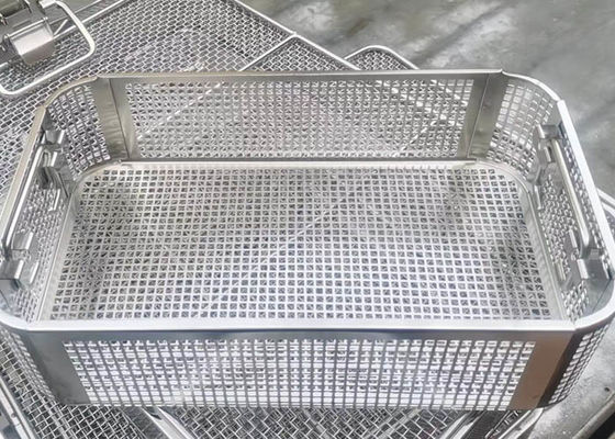 Bom preço. Cestas cirúrgicas de aço inoxidável da esterilização do instrumento 316L que limpam a bandeja on-line