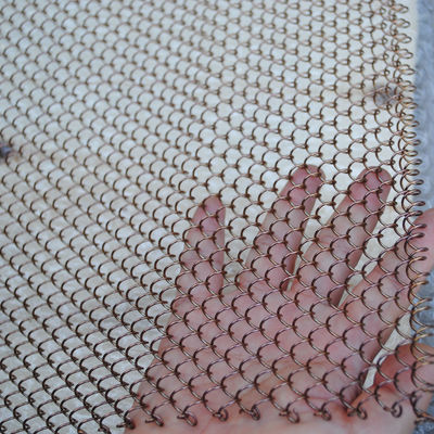 Bom preço. metal decorativo Mesh Curtains de Mesh Aluminum Round Bronze Architectural do fio do furo de 4*4mm on-line