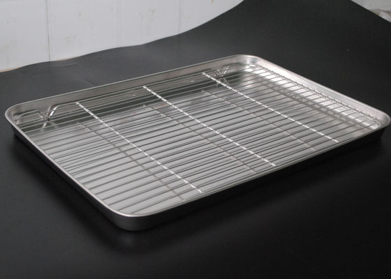 Bom preço. fio 304 Mesh Baking Tray With Rack de aço inoxidável de 60*40*2.5cm on-line