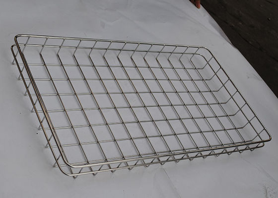 304 fio de aço inoxidável reusável Mesh Tray Baking Bread de FDA 3mm